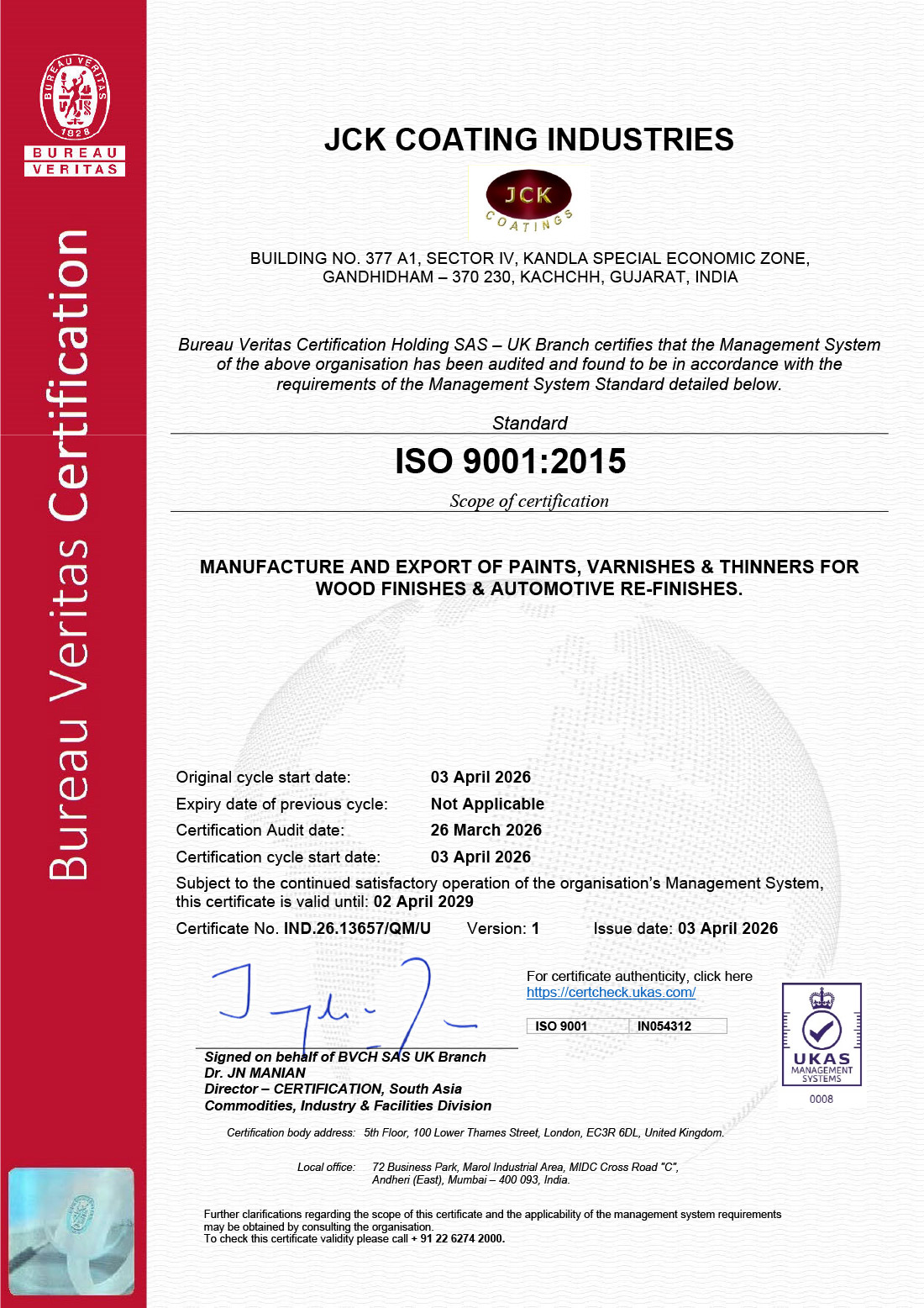 JCK - ISO Certified Thinner Manufacturer