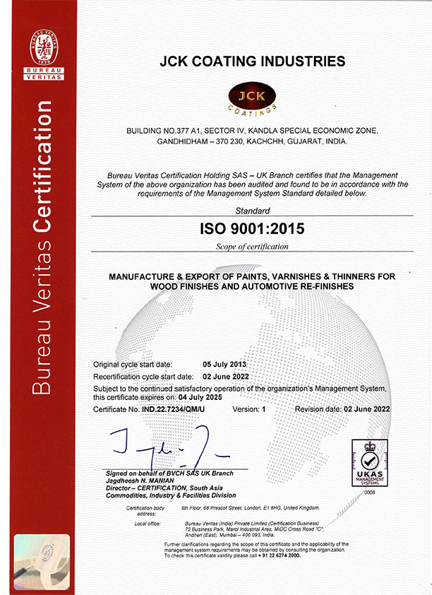 JCK - iso certified thinner Manufacturer
